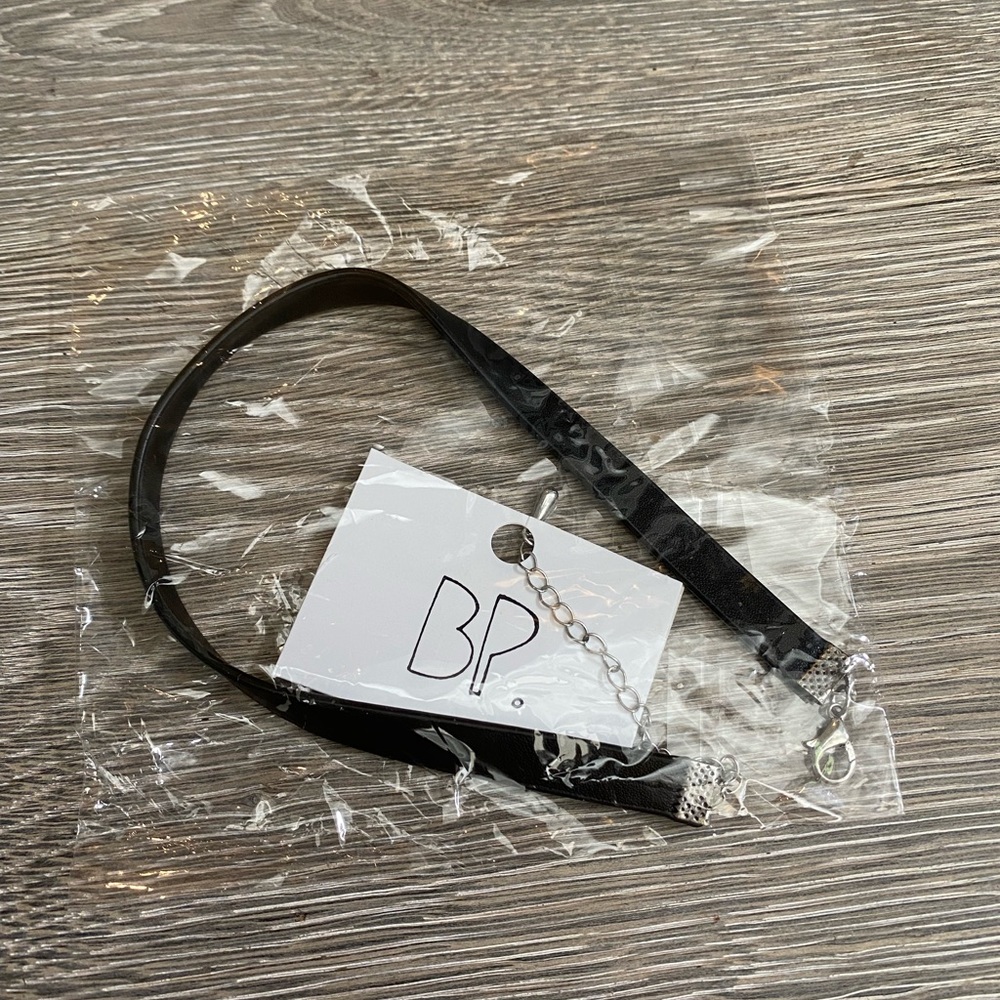 NWT BP Leather & Antiqued Silver Choker Necklace